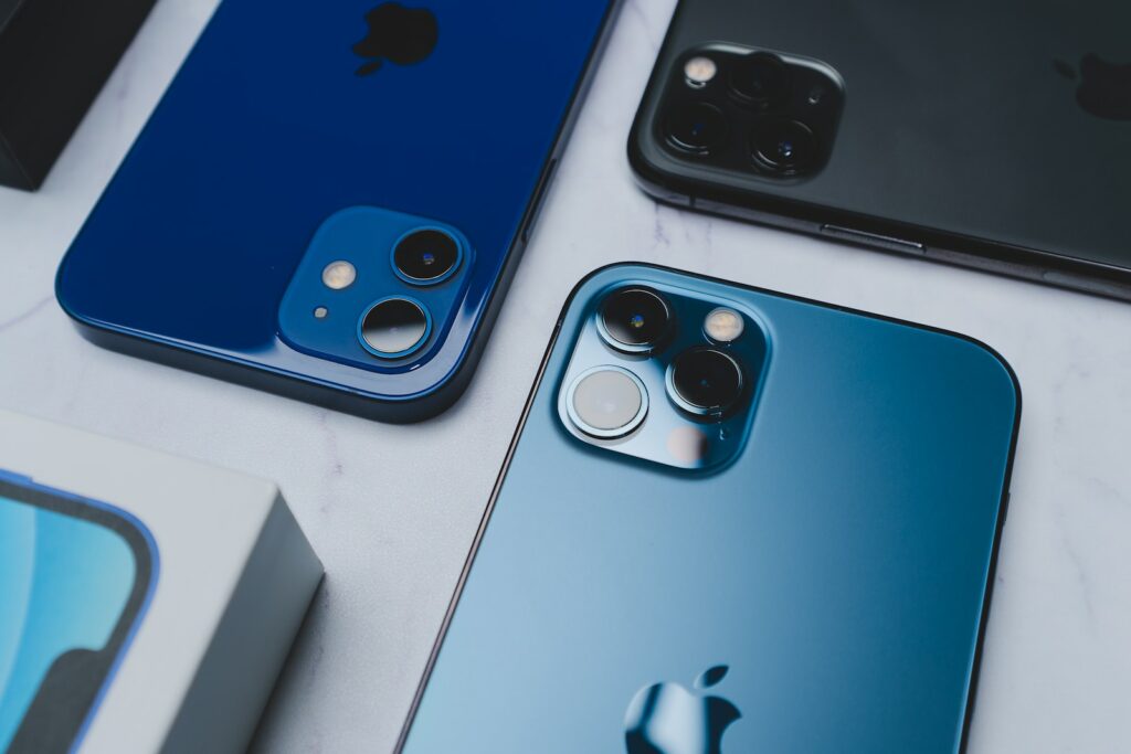 blue iphone 5 c beside white box